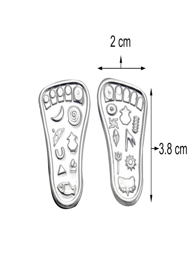 KMJ Pure Silver Charan Paduka, Laxmi Charan, Chaandi Ke Charan Paduka, Silver God Footprints, Religious Footprint (wt. 4 Grams) - Image 2